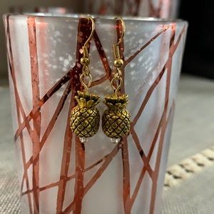 Gold Pineapple Earrings